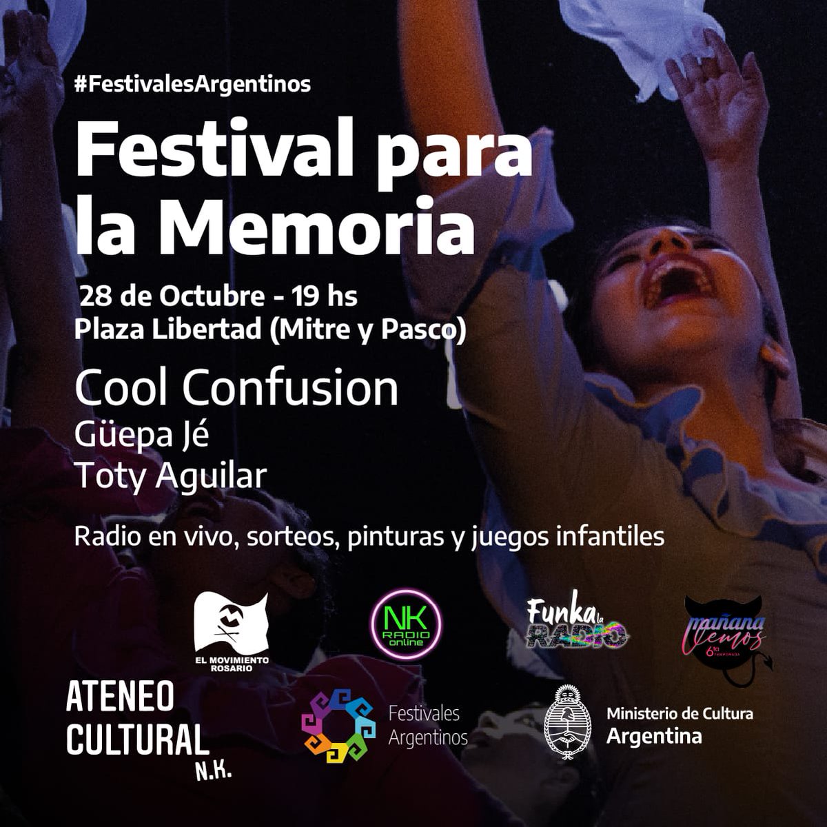 Matías Fernández (@m_fernandez85) on Twitter photo FESTIVAL PARA LA MEMORIA ✔️
📍Próximo 28/10 en Plaza Libertad - 19hs
<a href="/marcoscleri/">Marcos Cleri</a>
@ateneoculturalnk FESTIVAL PARA LA MEMORIA ✔️
📍Próximo 28/10 en Plaza Libertad - 19hs
<a href="/marcoscleri/">Marcos Cleri</a>
@ateneoculturalnk