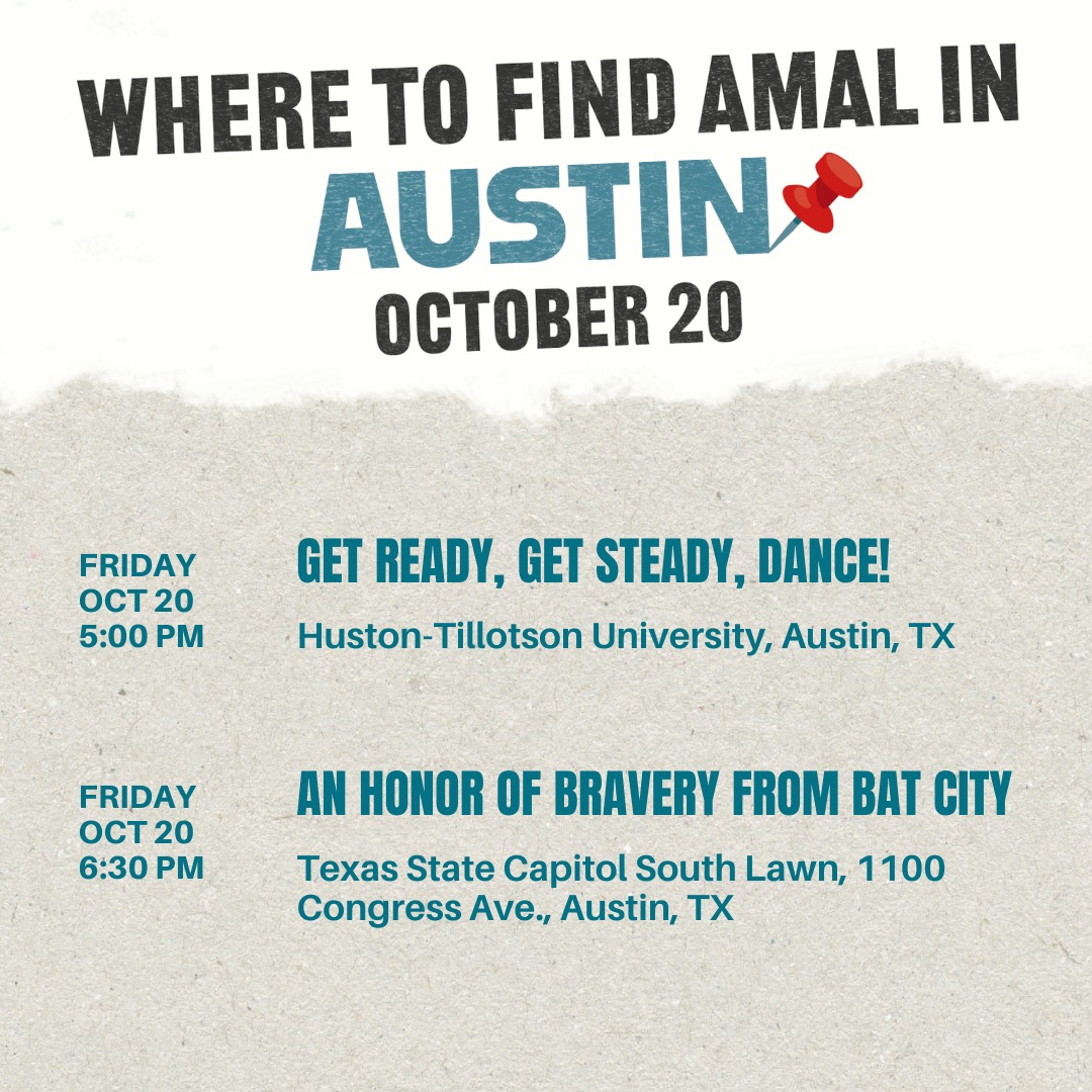 walkwithamal's tweet photo. Amal is in Austin for an eventful afternoon filled with inspiration, art, and community! All are welcome to WALK WITH AMAL. 

Te invitamos a CAMINAR CON AMAL en Austin, en un día lleno de inspiración, arte y comunidad.

#littleamal #freevent #hope #austin #Texas https://t.co/99mqP4kPMo