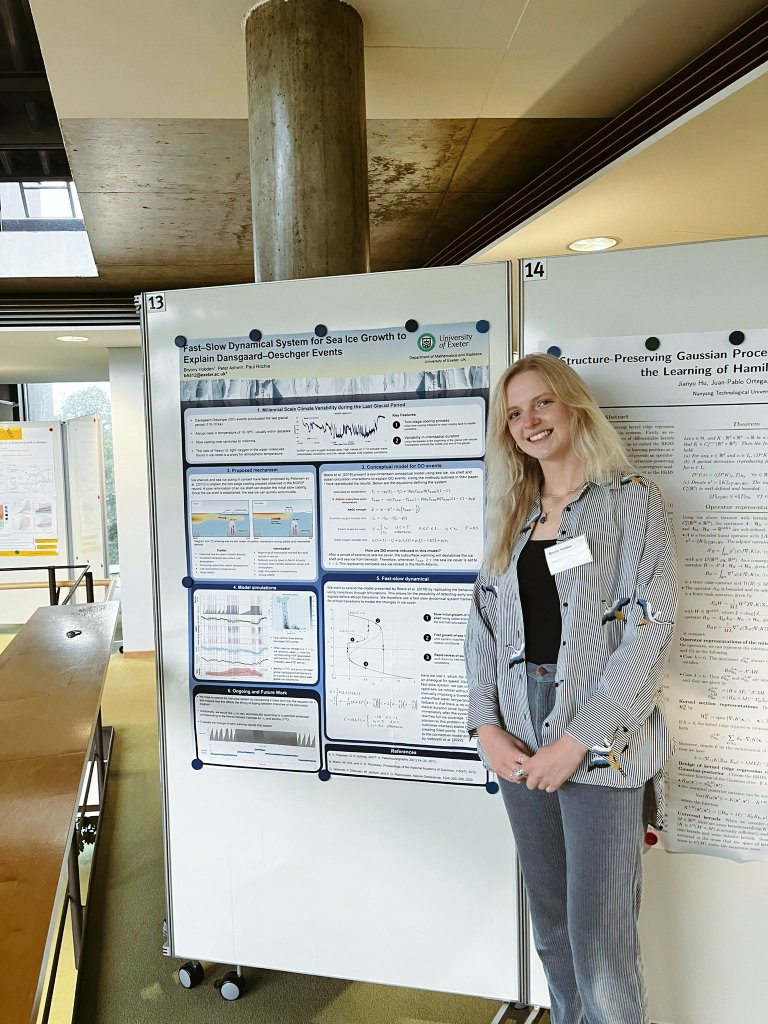BryonyHobden's tweet image. First conference, first poster and today I won a prize for it! A very supportive environment to share ideas about my research with PhD students, early career researchers and profs. Roll on another week of seminars, intro to Julia, and the half marathon! #nadcom23 @mpi_pks
