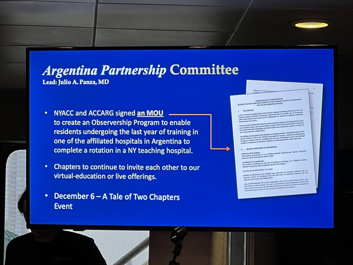 <a href="/himavidula/">Hima Vidula, MD, MS, FACC</a> <a href="/NYSCACC/">New York Chapter, ACC</a> <a href="/SrihariNaiduMD/">Srihari S. Naidu, MD</a> <a href="/DrSubratDas/">Subrat Das</a> <a href="/docafsana/">Afsana Rahman</a> <a href="/NYSCACC/">New York Chapter, ACC</a> collaborating for promoting Heart Health with Argentina Chapter of <a href="/ACCinTouch/">American College of Cardiology</a>. This allows the fellows from Argentina the opportunity to rotate here.

Exciting things happening at <a href="/NYSCACC/">New York Chapter, ACC</a> 

#SharkTank 2023

<a href="/SrihariNaiduMD/">Srihari S. Naidu, MD</a> <a href="/himavidula/">Hima Vidula, MD, MS, FACC</a> <a href="/DrSubratDas/">Subrat Das</a> <a href="/docafsana/">Afsana Rahman</a>