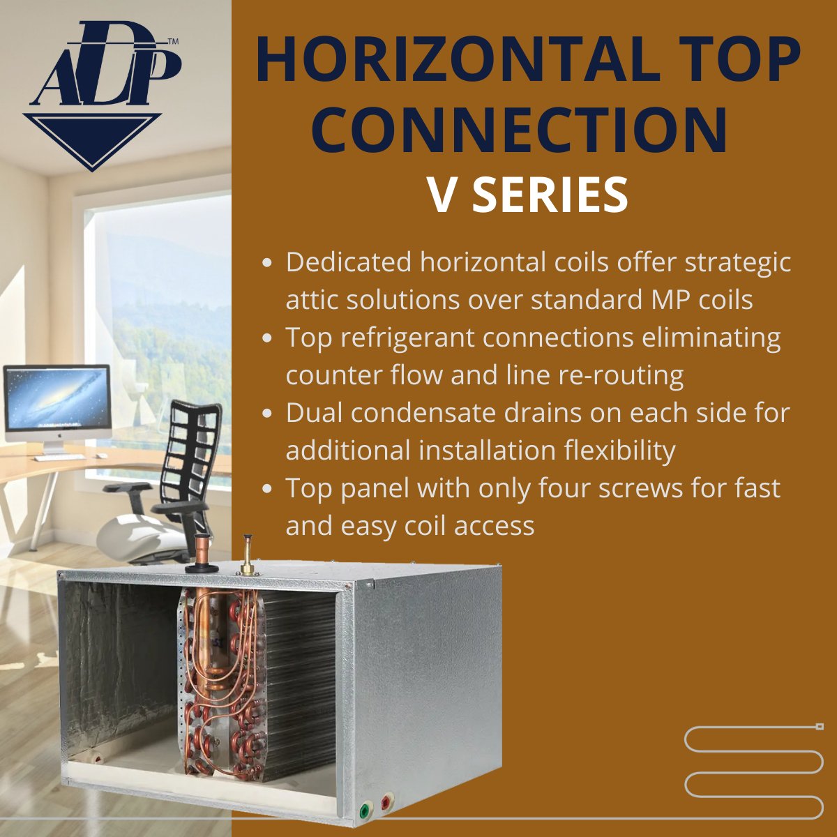 adpnow's tweet image. Discover the power of our specialized horizontal coils, engineered to provide smart attic solutions that go beyond standard MP coils. Dive into the details here: bit.ly/3ZBZOKD 🏡 

#HorizontalCoils #AtticSolutions #ExpertEngineering
