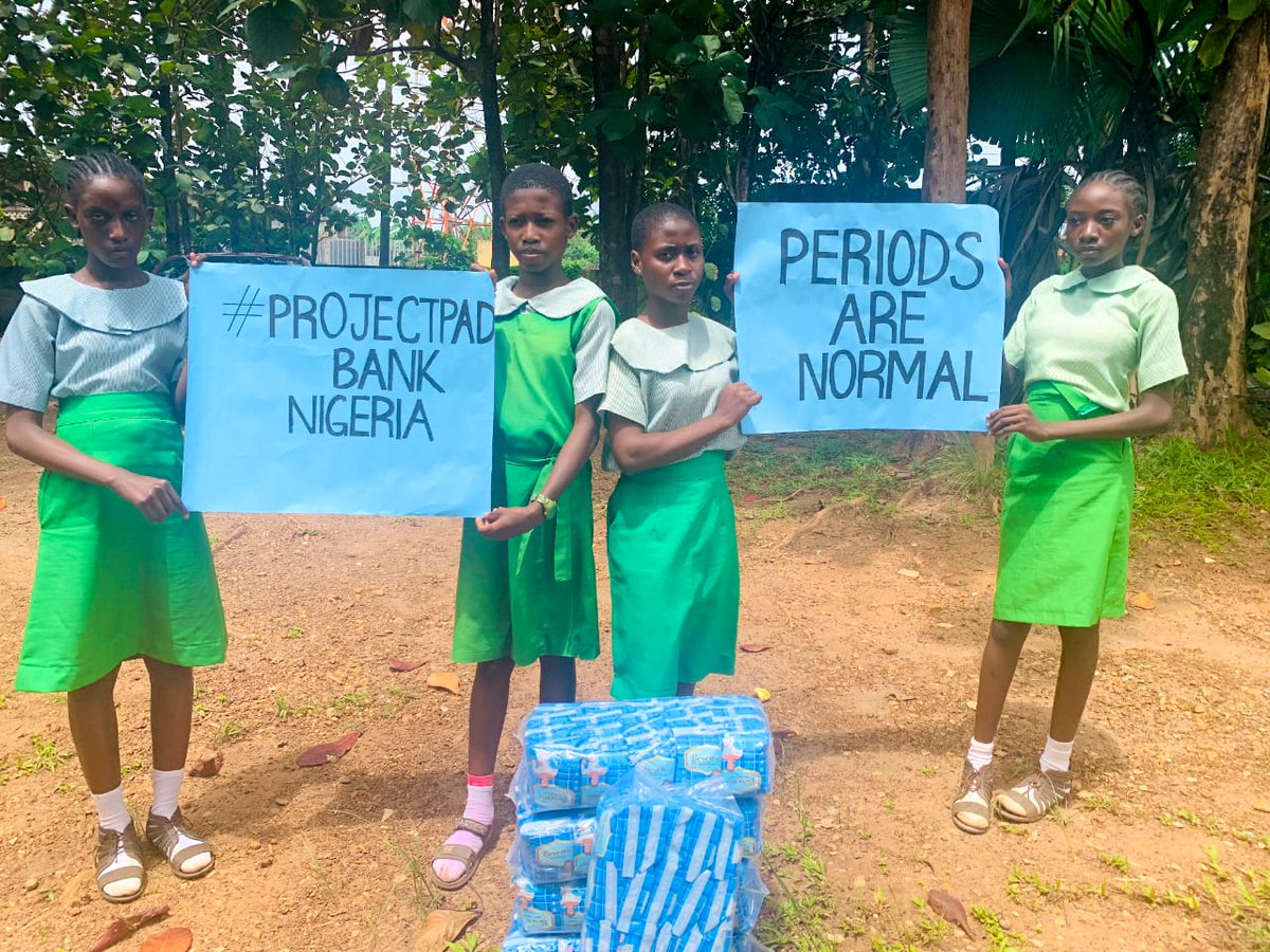 apadforher's tweet photo. WE SET UP A PADBANK AT OSUN✨

In honour of IDGC 2023 &amp; in fulfillment of our commitment to reduce girls' absenteeism in school because of period poverty, we expanded our padbank project to four more states across Nigeria. 
Come with us ✨

#GirlChildDay2023 #PadBankProject https://t.co/IaocpZhUqm