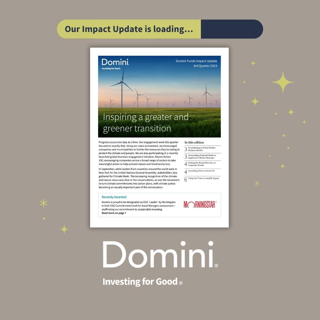 Our Impact Update is loading…

One of the ways that we contribute to making a difference is by leading and participating in discussions with companies and organizations on how they’re tackling climate change, biodiversity, and nature. Stay tuned for our Q3 Impact Update.