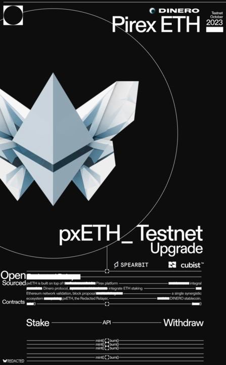 DefinedNever's tweet photo. Today @redactedcartel has upgraded the Pirex ETH testnet deployment to be feature-complete. 

We've open-sourced the contracts and shared our completed audit by @SpearbitDAO (more audits are underway). Users &amp; devs can now test integrations from the vault to the validator layer. https://t.co/V709cMggh8