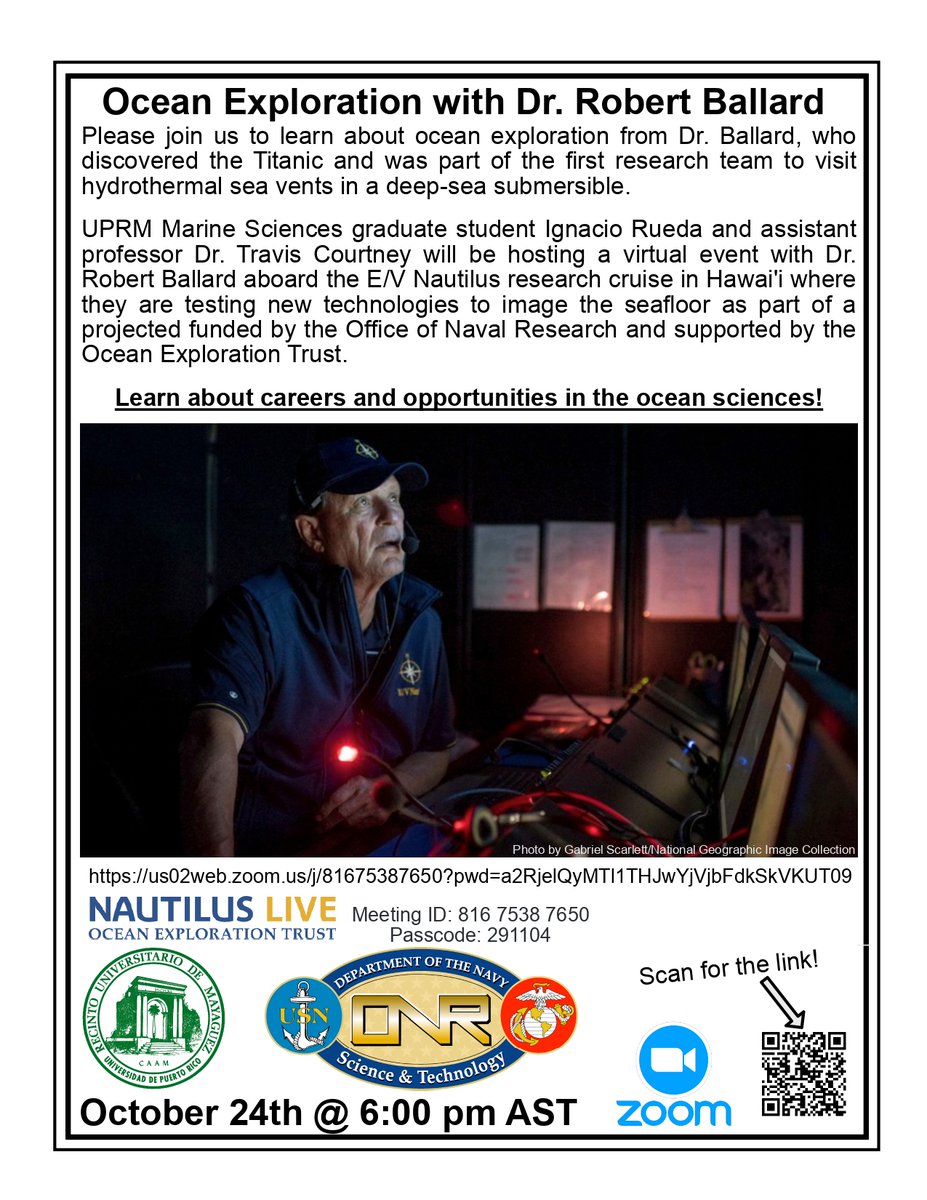 Ocean Exploration with Dr. Robert Ballard
Please join us to learn about ocean exploration from Dr. Rober Ballard, who discovered the Titanic and was part of the first research team to visit hydrothermal sea vents in a deep-sea submersible.