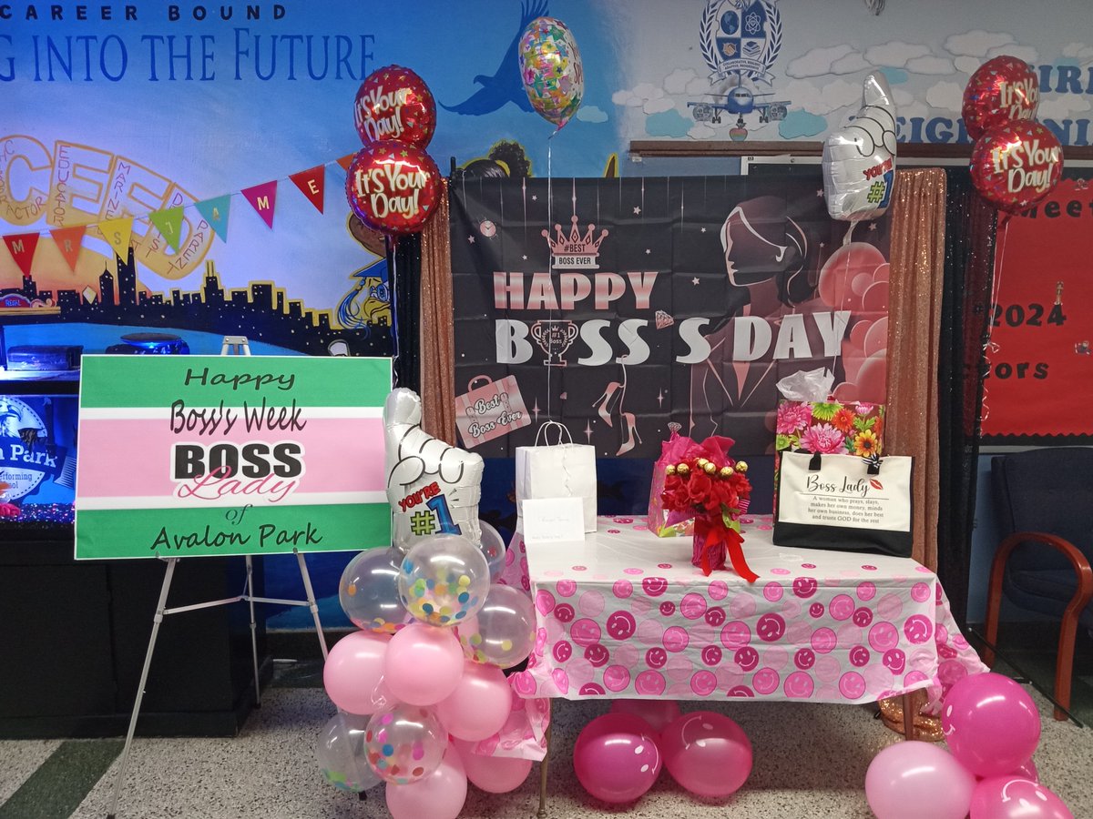 Happy Boss's Week !!
As Boss's Week comes to an end, Avalon Park School would like to tell our Boss, mentor, leader, and friend that we really appreciate your leadership and guidance. We hope you have enjoyed your week! 
Love, Avalon Park!!