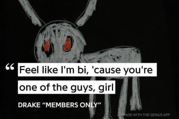 rickielee73's tweet photo. Some say Drake is having an identity crisis, others say he’s coming out on the low. I mean, it don’t matter either way 🤷🏽‍♂️ 

I’m team #bi all day 👌🏽 https://t.co/X8V1qa3lyI