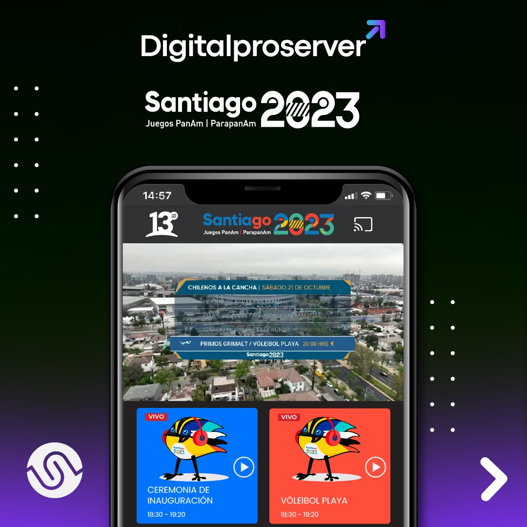 dps_latam's tweet photo. Comenzaron los juegos PanAm y estamos felices de contarles que junto con @canal13 habilitamos 9 señales en vivo para que no te pierdas ningún deporte. Accede a ver todas las disciplinas en alta calidad con la garantía de estabilidad de @dps_latam  ¡Descarga 13GO! https://t.co/i9ADG5zXsw