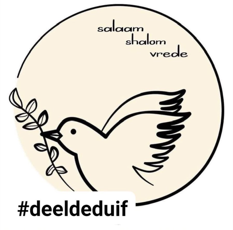 Jongeren gaan in al het geweld van dit moment naast elkaar staan en roepen op tot verbinding ❤️. Samen voor vrede #deeldeduif
