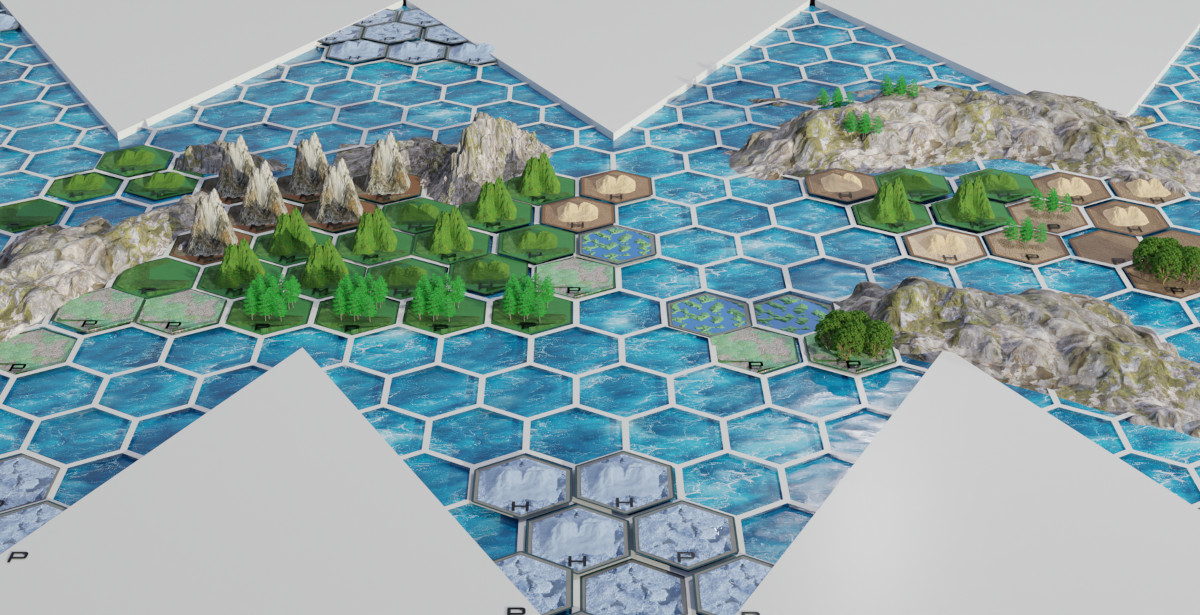 crw_rpg's tweet photo. 3d view of some of the hex terrain assets I'm going to include in the hex mapping module I'm building for Fantasy Grounds for all rulesets.  rendering some new mountains and craters now.  All seen here are available now in  the mapping portion of my cepheus module: Project Sci/Fi https://t.co/btnnpHTx5b