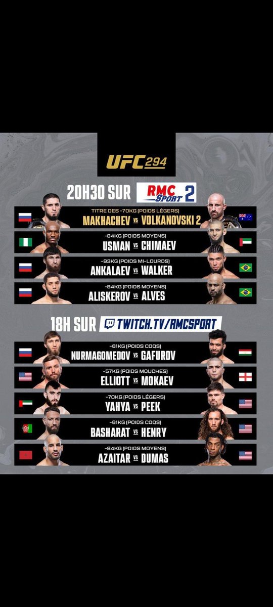 Volkanovski
Chimaev 
Akkalaev
Aliskerov