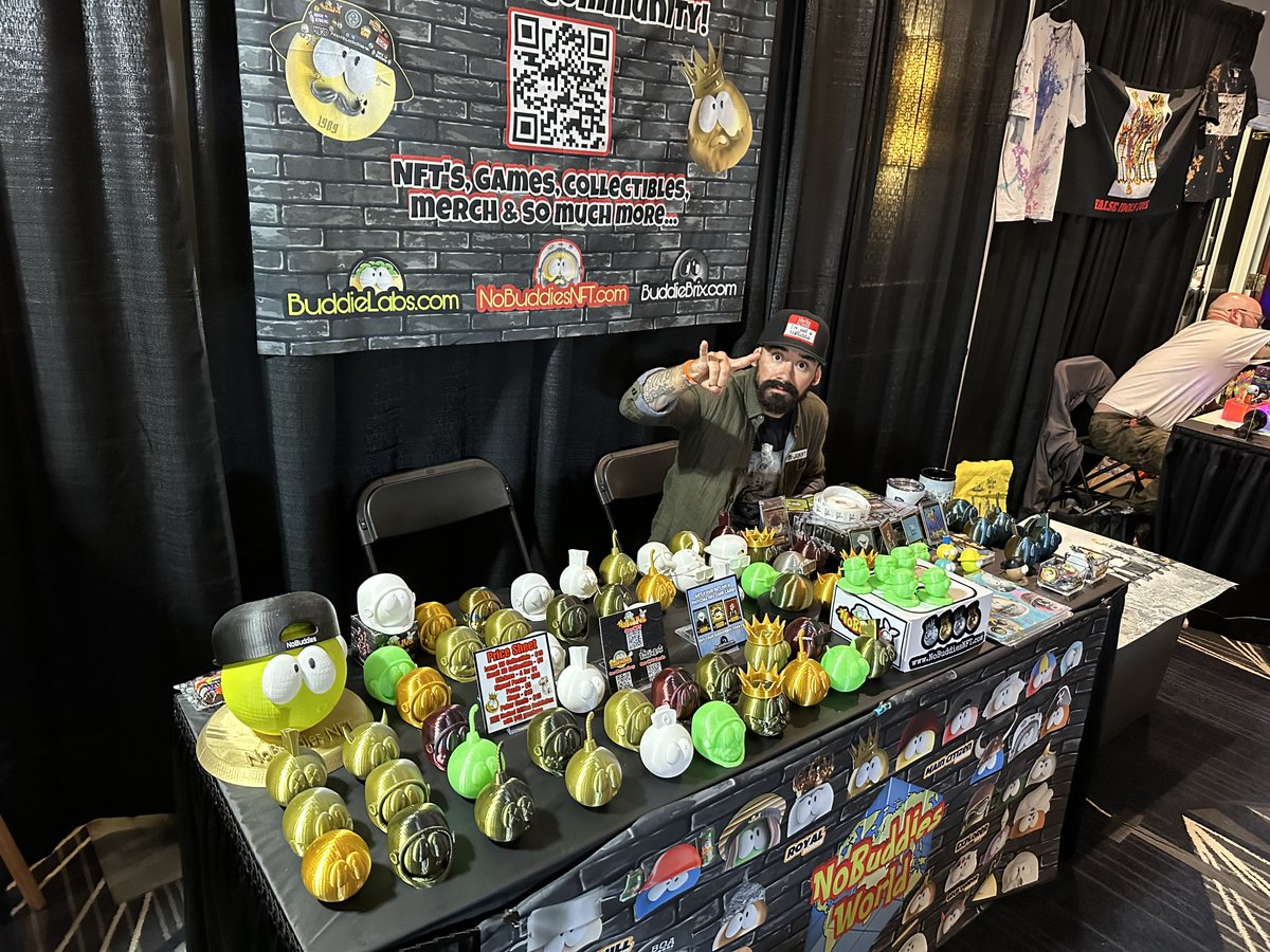 NoBuddies are LIVE at <a href="/RichmondTat2Con/">RichmondTattooCon</a> 

Come meet <a href="/JonnyChimps/">JonnyChimps</a> &amp; <a href="/Mikey3Chimps/">Mikey3Chimps</a> 📸👊
We've got posters, tattoos, stickers, 3D collectibles, poker cards, puzzles, mugs &amp; of course good vibes! 
discord.gg/nobuddies

Mint Link 
nobuddiesnft.com/mintGen3d
 
#Richmond #tweetshiftbot