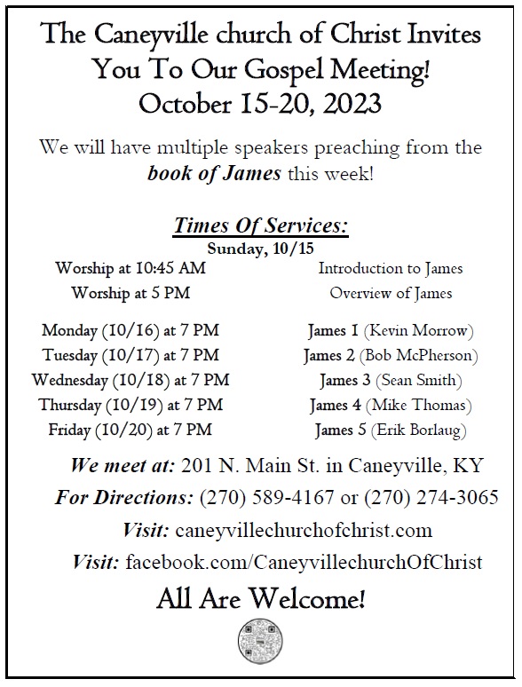 JacobsJarrod's tweet photo. Tonight is the last night of our gospel meeting. Hope you can be with us. We have had some good preaching so far and plan to end it this way tonight! James 5 is our study and looking forward to YOU being with us!

For more sermons and studies:
https://t.co/2Wc52D8zZH https://t.co/s5wHRYPVNg