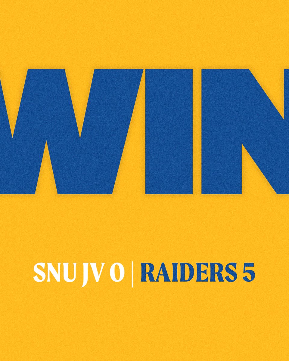 rscraiders's tweet photo. โฝ๏ธ M | ๐๐๐ข๐๐๐ซ ๐๐๐๐๐๐๐
FINAL | SNU JV 0, Raiders 5
#GetRaided | #RaiderVictory https://t.co/xSy79ghPug