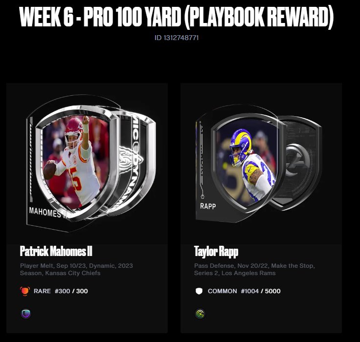 👀 perfect serial Mahomes rare from my playbook reward!! #nflallday <a href="/NFLALLDAY/">NFL ALL DAY</a> 🤩