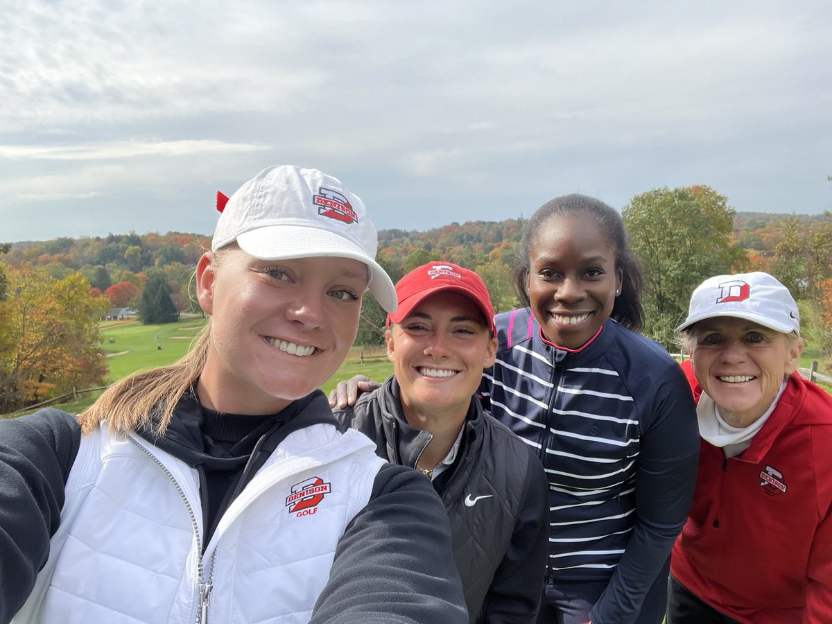 DenisonGolf's tweet photo. We feel so lucky to be able to “suit up” with our Board of Trustees when they come into town for meetings and play our very own Denison GC. One of the better weather days we have had. Great views. Great golf course. Better company. #denisondifference https://t.co/YPMbZel8HS