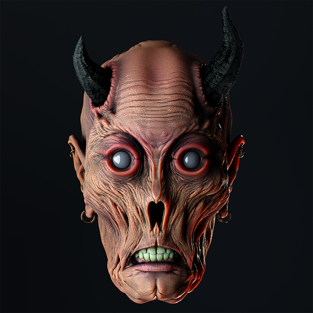 Descent into #ell, day 2.
Masks of the day:

Pearls of perdition, by <a href="/Hey_A_Cubed/">Ash</a>
Hyōsube the Blind, by @/Avurado (IG)

2 fantastic sculpts today, the details are insane!
Follow the artists, give some love and they'll give it back with their creations ;)
All their links 👇👀👇