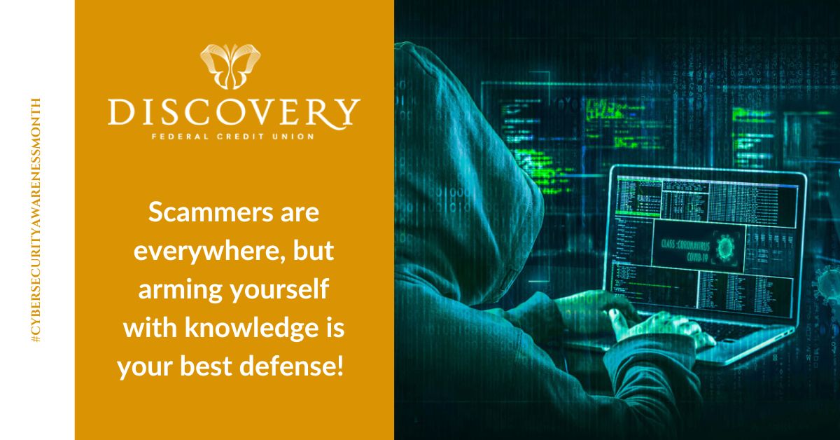 Scammers are everywhere, but arming yourself with knowledge is your best defense! Check out our blog and learn the telltale signs of scams, so you can identify them before they trap you: discoveryfcu.org/news/recognizi…

#CybersecurityAwarenessMonth #ScamAwareness #FinancialSecurity