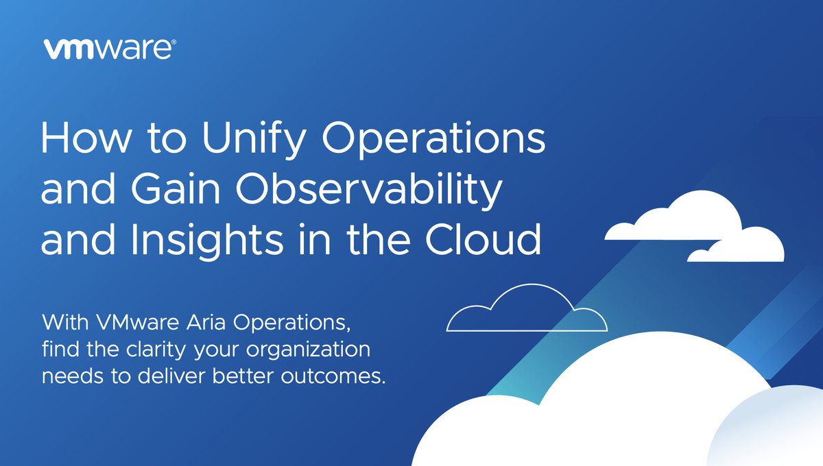 By bringing together #cloud environments, the <a href="/VMware/">VMware</a> #AriaOperations portfolio allows you to move faster 🏃‍♀️ and more cost-effectively. 💸

Explore all the benefits of <a href="/VMwareAria/">VMware Aria</a> Operations. bit.ly/3PD7A4e