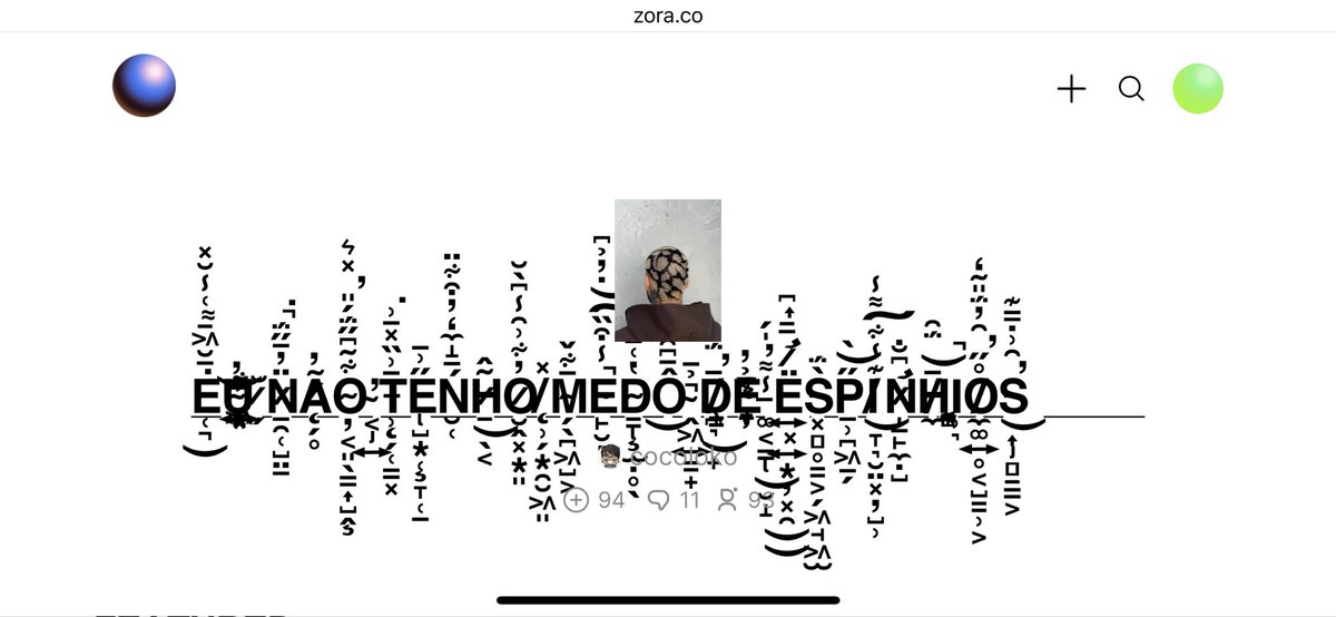 HOLY $H1T 😳😭💕🥹🧸👉👈 I can't believe it 😱

EU NÃO TENHO MEDO DE ESPINHOS is on <a href="/ourZORA/">zora</a> front page ໒(＾ᴥ＾)७

Tx to everyone who minted 😍 especially for <a href="/hivemind_DAO/">hivemind DAO ✿ ‧͙⁺˚*･༓૮₍ ˃ ⤙ ˂ ₎ა</a> 👉👈

This is my first mint and is free 🤓 enjoy bbys