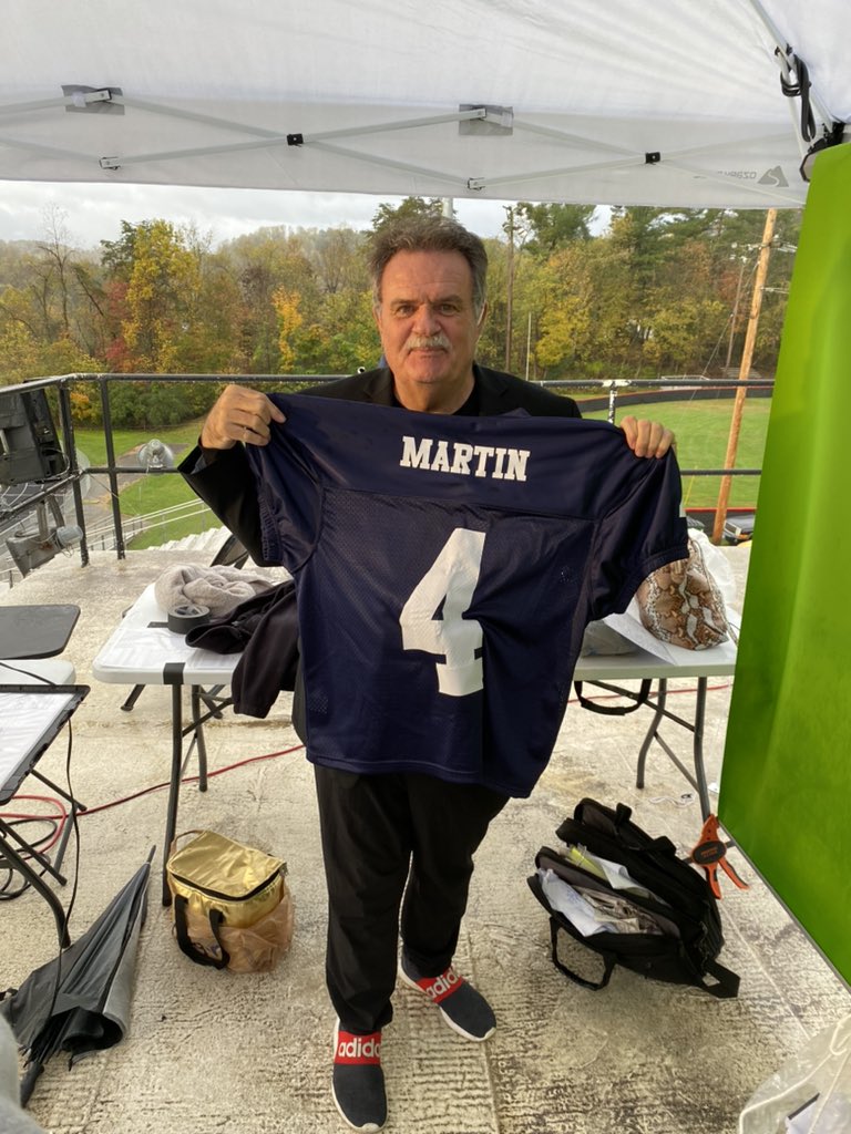 The man, the myth, the legend, Mark Martin, bringing out his Marietta College jersey tonight! #FridayNightRivals