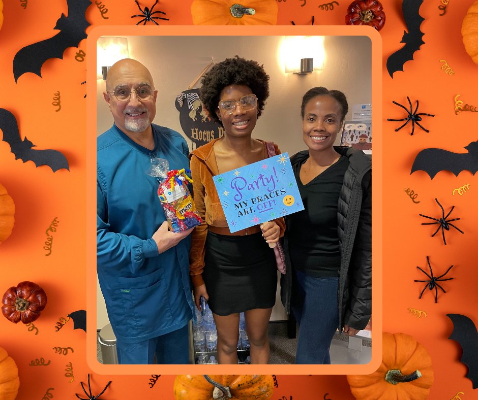 My Braces are Off Just in Time for Halloween !  #celebration #frazierortho #smilecelebration #newsmile #smileartist #smilemore #familysupport #straightteeth