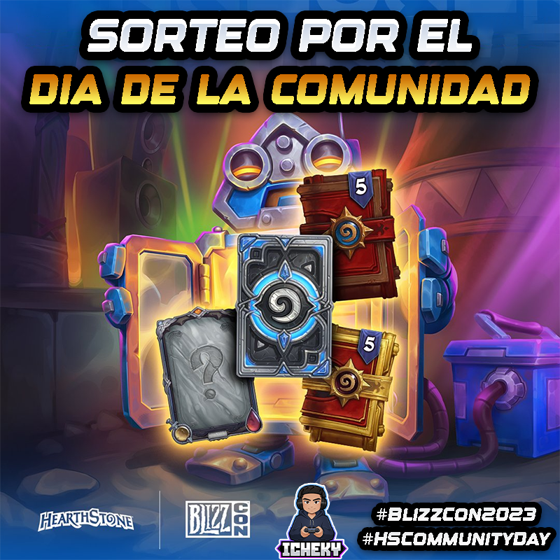 Buenas gentita !  
Mañana por el día de la comunidad estaremos sorteando 2 códigos del paquete Legendario de la BlizzCon 2023 cortesía de <a href="/PlayHSLATAM/">Hearthstone LATAM</a>.
También podrán conseguir hasta 9 sobres mediante drops.
twitch.tv/icheky
#BlizzCon2023  #HSCommunityDay