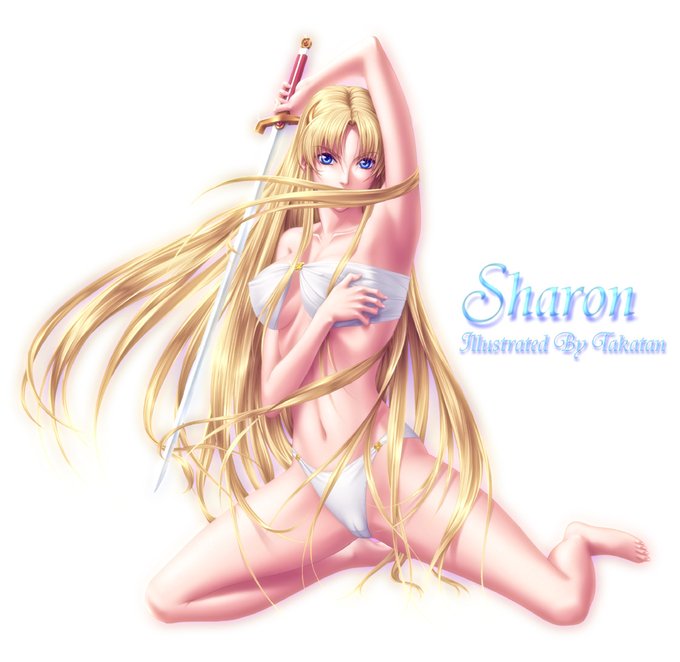 今日の一枚。
初公開?の手袋とニーソを外したワーズワースのシャロンの元CG集ジャケット用CG。
脱衣絵ですが脱衣の絵は一度も公開はしていなかったかなと思います。🙄
下着や口元を隠す髪も外せますが...またいつか公開する事もあるかも?
他に汗を描いた濡れ仕様の差分とかも作ってますね～。🙂 