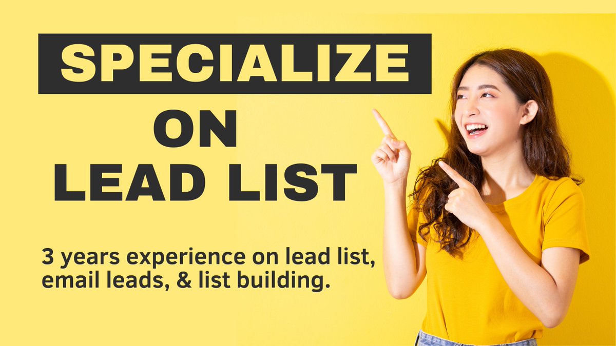 b2bleadshop's tweet photo. Are you looking for specialize on lead list, email leads, list building, lead generation, and email list building to finding business email list for your email campaign?
Look no further because you've arrived at the right Gig!
https://t.co/6JRi5AF7xM
#leadlist #listbuilding #b2blead #leadgeneration
#Loan #SpiderMan2PS5 #الهلال_الخليج
