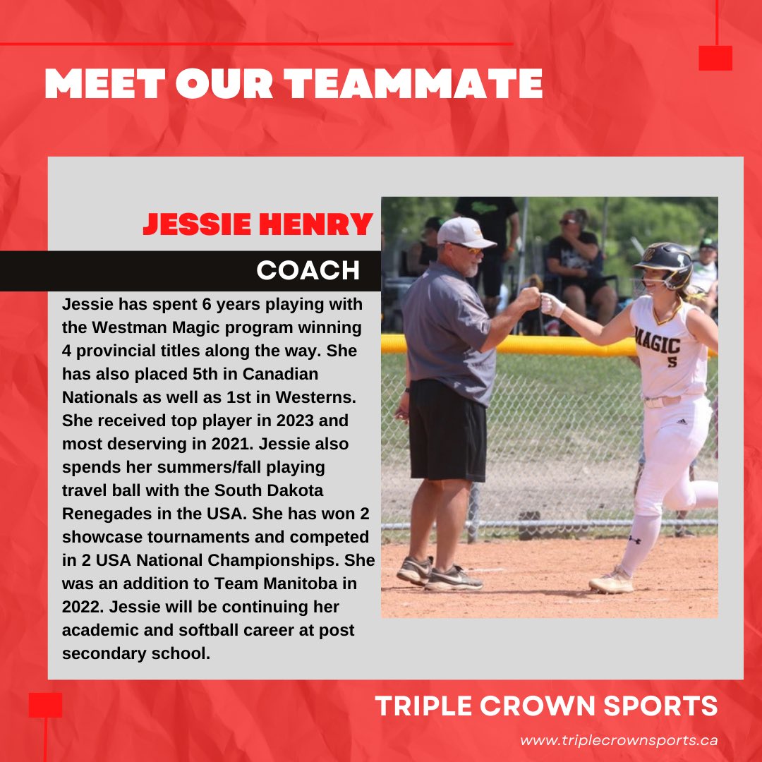 Welcome aboard Coach Jessie!! 

Coach Jessie will be helping with all things softball &amp; we’re pumped to have her on our team! 🥎