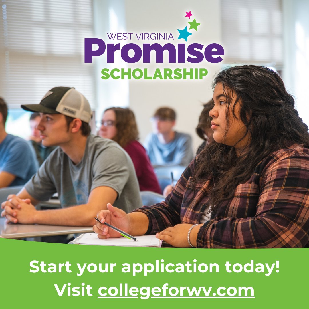 CFWV's tweet image. 🎓 Attention class of 2024: The Promise Scholarship is now open! 

This merit-based scholarship provides eligible students up to $5,200 to cover the cost of tuition and mandatory fees at higher education institutions all across the state. Visit collegeforwv.com to apply!