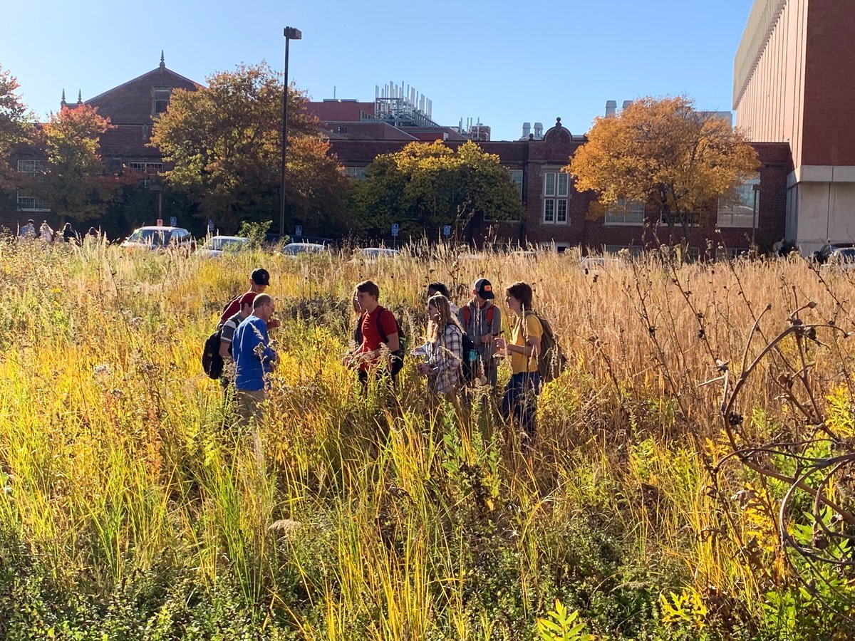 adamkjanke's tweet photo. Today 50 or so @IowaStateU students, faculty, and staff literally sang “happy birthday” to a 50 year old parking lot-turned-prairie and it filled my heart with happiness and hope. https://t.co/PzHegmL6tl