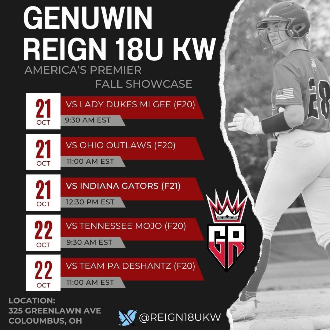 This is my schedule for this weekend, I am playing in the American Premier Showcase at Columbus Ohio.