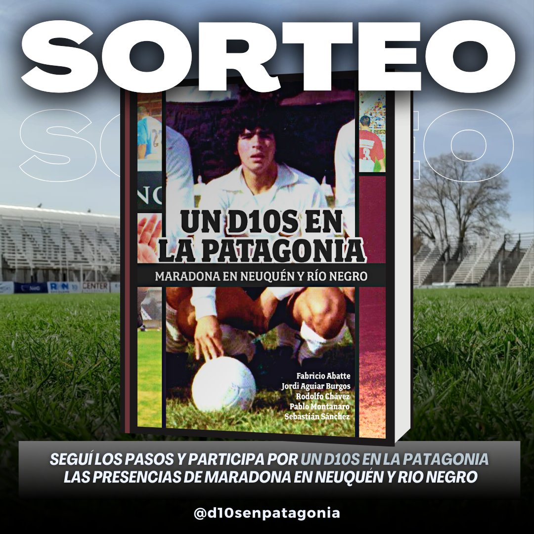 SORTEAMOS  "UN D10S EN LA PATAGONIA" 📚🔟

Seguí los siguientes pasos y vas a estar participando del sorteo de dos ejemplares del libro:

1•Seguir a <a href="/d10senpatagonia/">D10S EN LA PATAGONIA</a> y darle like a este tweet 
2•Darle Retweet a esta publicación

Tenes tiempo hasta el 27/10
Mucha suerte a todos!
