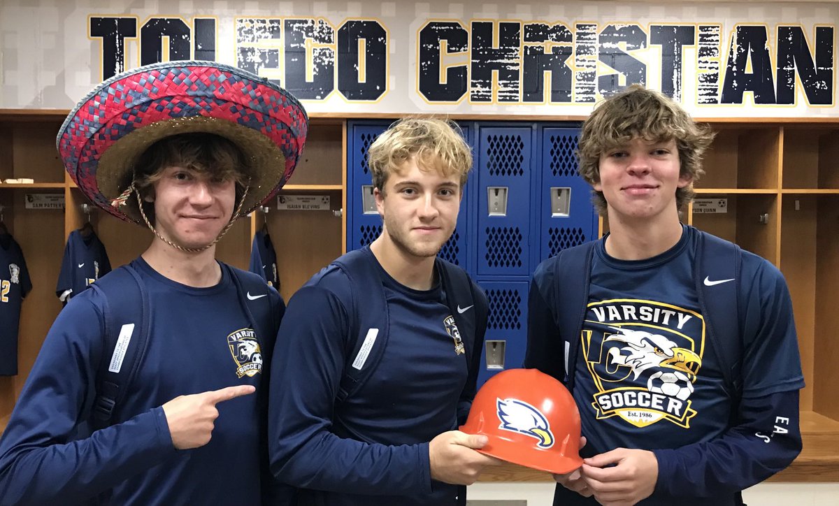 Congratulations “Sombrero” winner Mark Semro &amp; the “Hard Hat”defensive duo of Gavin Justus &amp; Sam Patterson. ⁦<a href="/eagles_tc/">Toledo Christian Eagles Athletics</a>⁩ ⁦<a href="/toledoeagles/">Toledo Christian</a>⁩