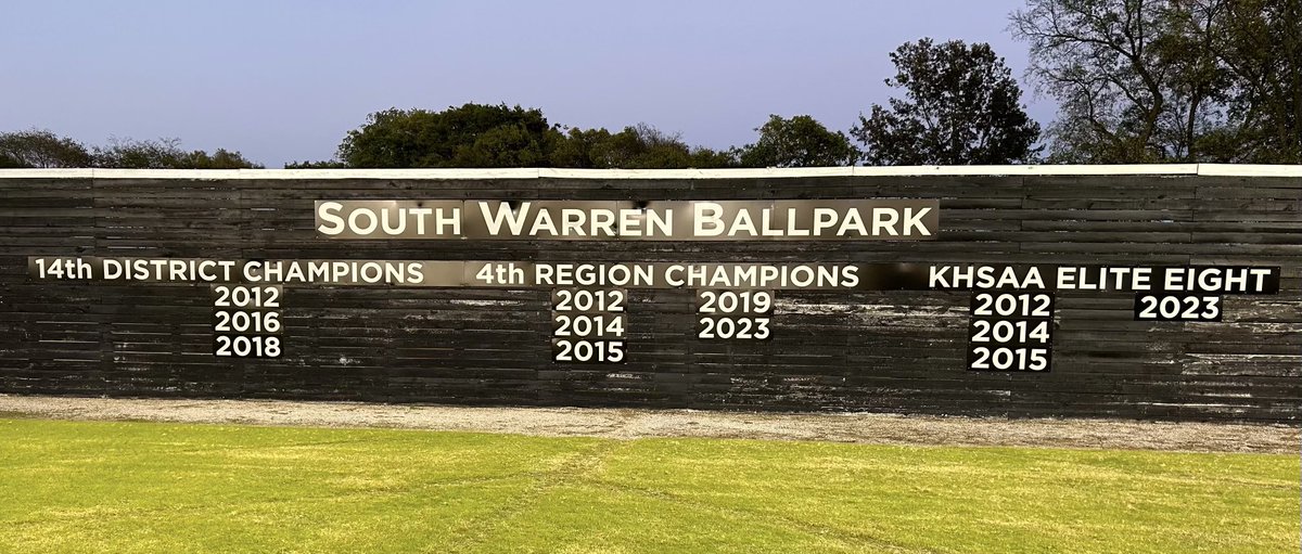 A couple new signs were added to The Wall at South Warren Ballpark. Last year’s seniors came back to hang them with their teammates. A great group of players that accomplished great things as a team. 4th Region Champions & KHSAA Elite 8.