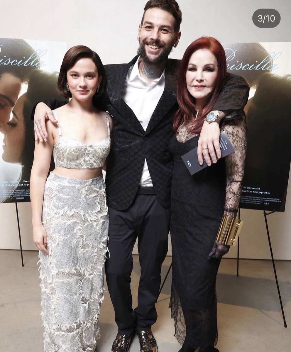 Me, my son Navarone and Cailee Spaeny at the Los Angeles premier of <a href="/PriscillaMovie/">Priscilla</a>