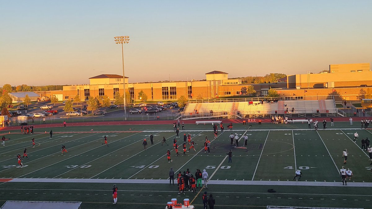 1barbathletics's tweet photo. The @dekalb_football team has taken the field for their final home game of the season against Metea Valley! #GoBarbs https://t.co/8nLY7r2szV