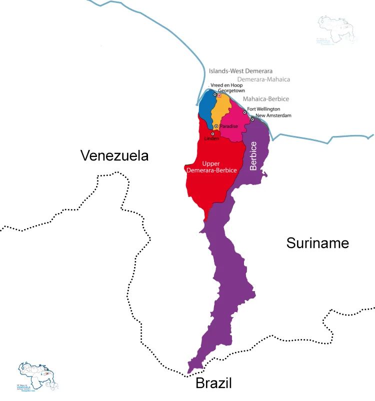 Mapa de la República Cooperativa de Guyana con sus regiones administrativas. #20Oct 

Comparte, descarga #RT Que lo vea todo Facebook y Twitter. #Esequibo 

#EsequiboEsVenezuela
#TigriIsVanSuriname