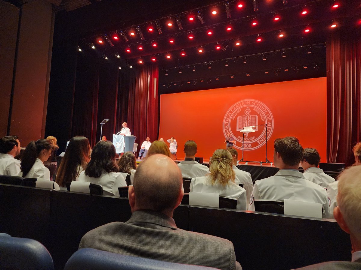 White coat speaker <a href="/tapkidmd/">Frank Clark</a> reminded <a href="/vtcsom/">Virginia Tech Carilion School of Medicine</a> Class of 2027 that "If you want to go fast, go alone. If you want to go far, go together." So true. Love the class's stated values: Curiosity, compassion, resilience, integrity, humility