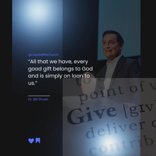 "All that we have, every good gift belongs to God and is simply a loan to us" - Dr. Bill Schuler #GodIsGood