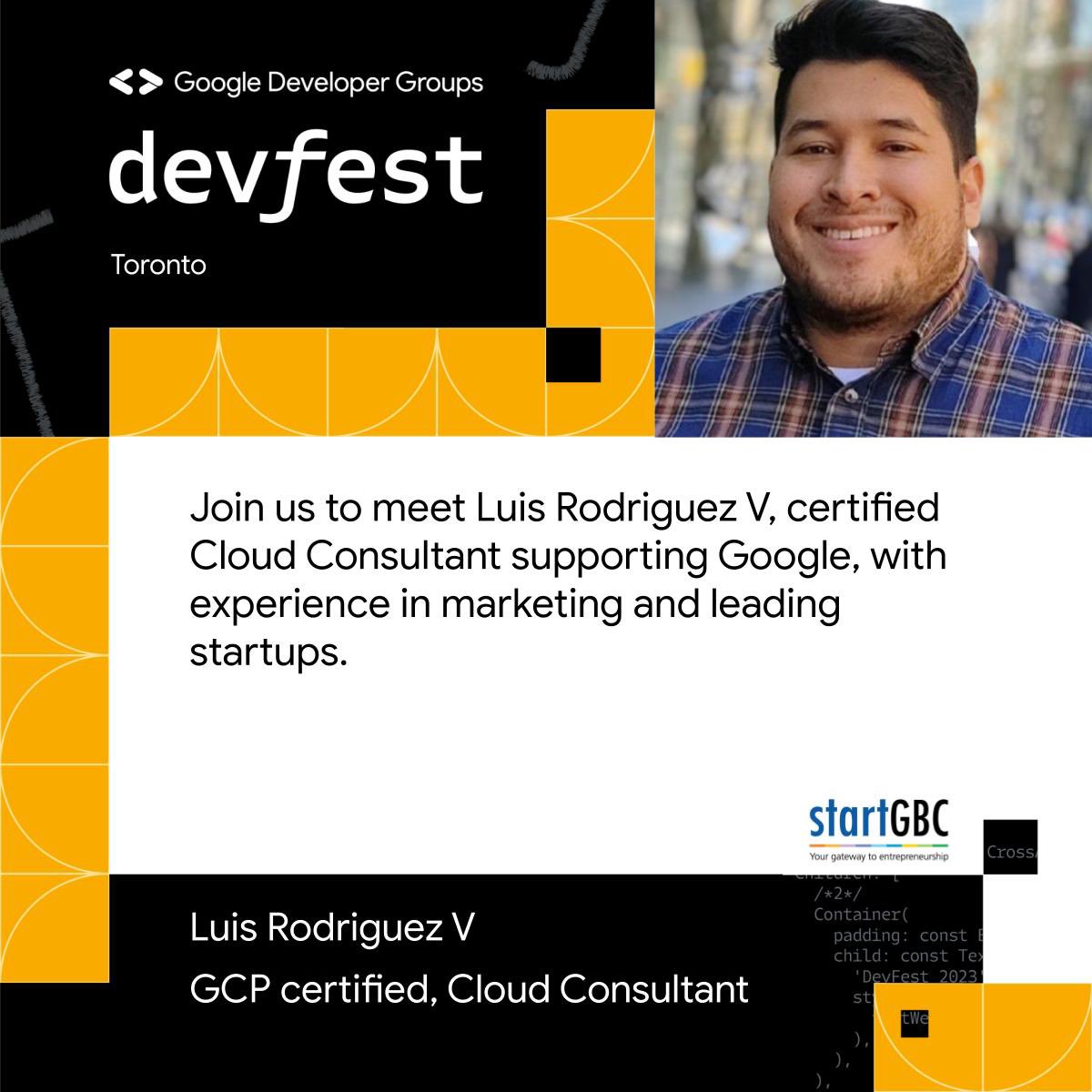 gdgcloudtoronto's tweet photo. Few hours to go! Here’s another lineup of speakers for tomorrow. 

Are you ready?

#devfest #Toronto https://t.co/W65HxFlnyi