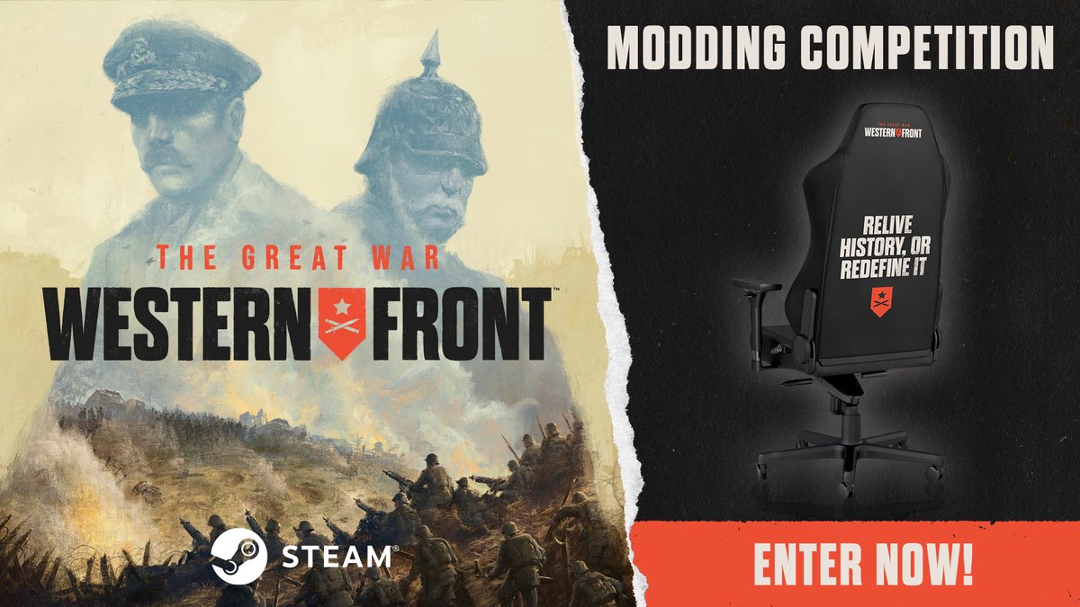 One day left!

Share your favourite mod that you have either made of played in The Great War: Western Front to win this unique gaming chair!

🔗 store.steampowered.com/news/app/21093…