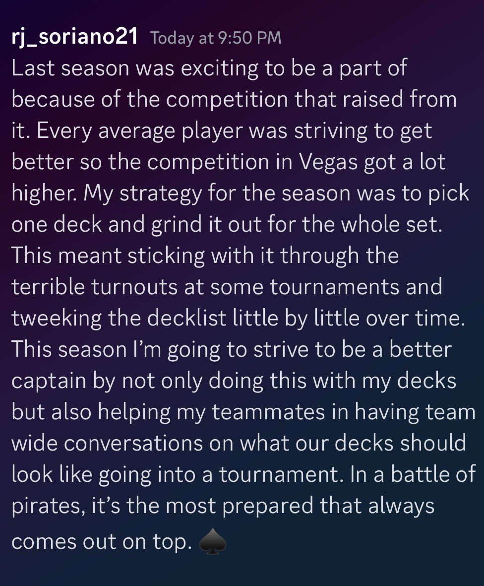 LVOPLeague's tweet photo. Words from the Top Player in Season 1!

#lvop #lvopleague #onepiece https://t.co/8UfqheTqZy