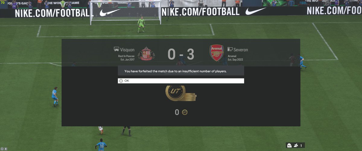 SiekerM4's tweet photo. @EASFCDirect  Can you please explain why I'm winning a game 3-0... the other team quits... and I get a loss?!?!  This happens constantly!  Why am i always penalized for the other team quitting?  This has been going on for years, can you please make it stop or pay for my therapy? https://t.co/tiz5PfkLGV