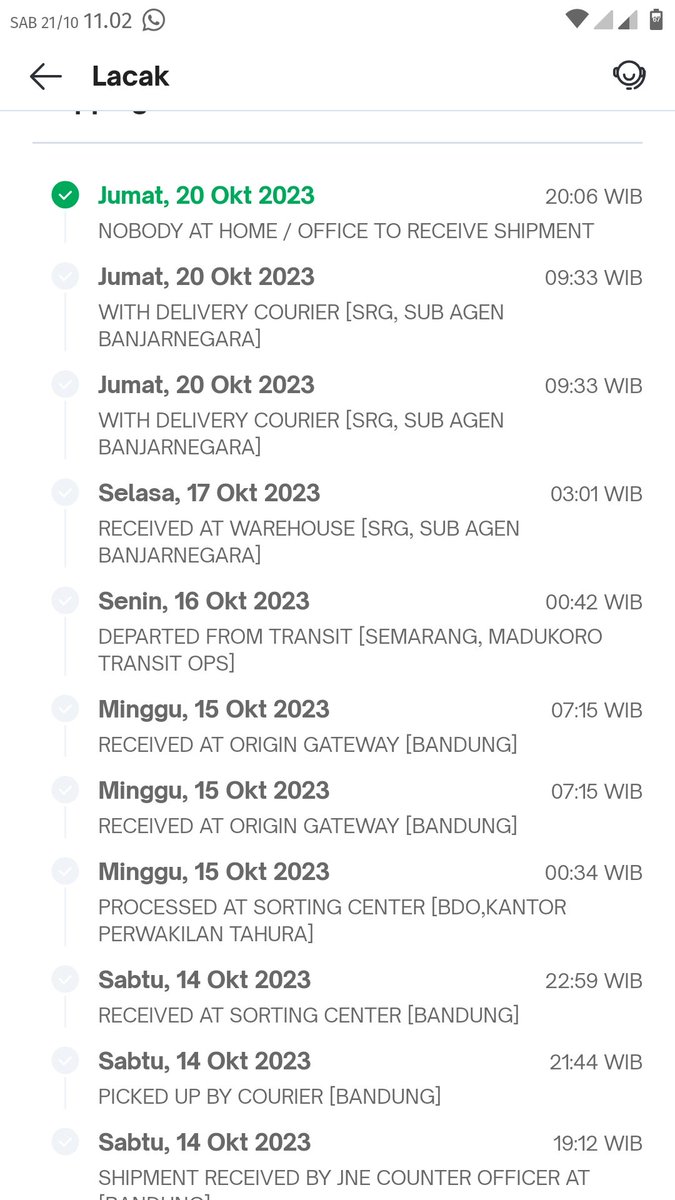 JNE kok makin parah layanannya, kemarin seharian di rumah, ee dibilang gak ada orang. <a href="/JNE_ID/">JNE Express</a> <a href="/JNECare/">JNE Customer Care</a>. Kalo pake siCepat atau AnterAja dah sampai sejak senin atau selasa.