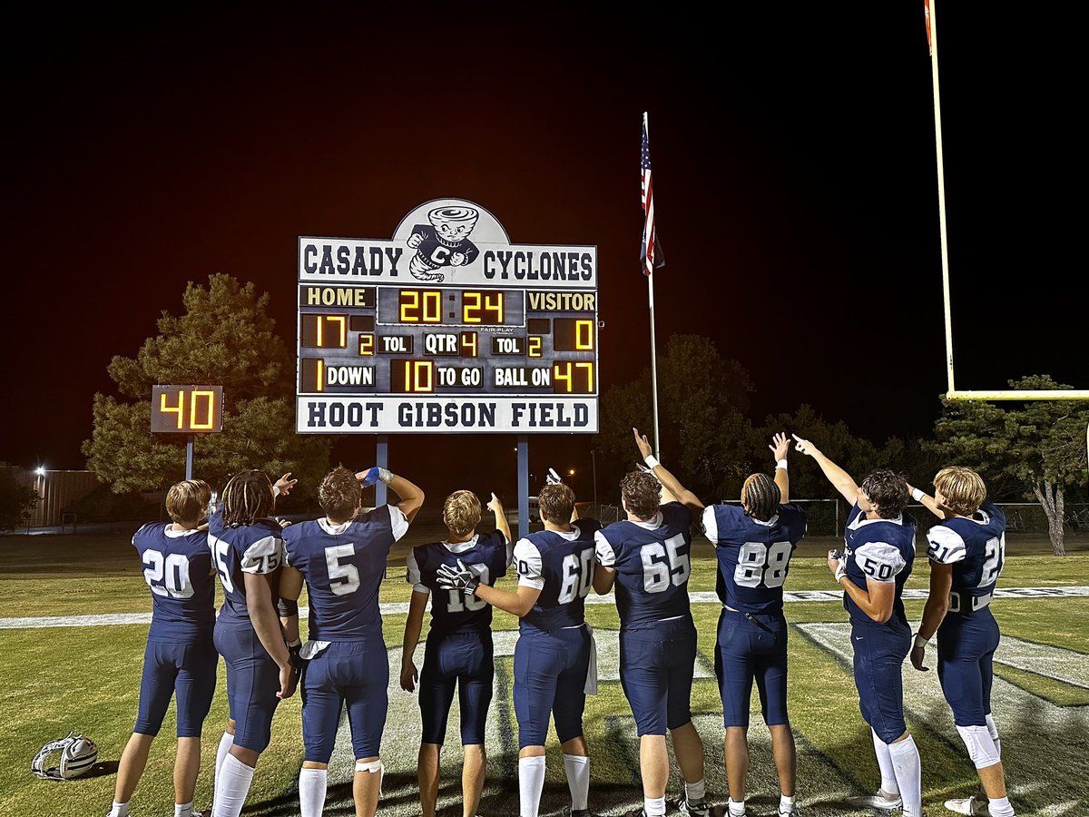 Got the W over Guymon 
7-1 for <a href="/CasadyFootball/">Casady Cyclones Football</a>🌪️
so far….
#OUDNA🧬 #24K #BoomerSooner #UncommonMan