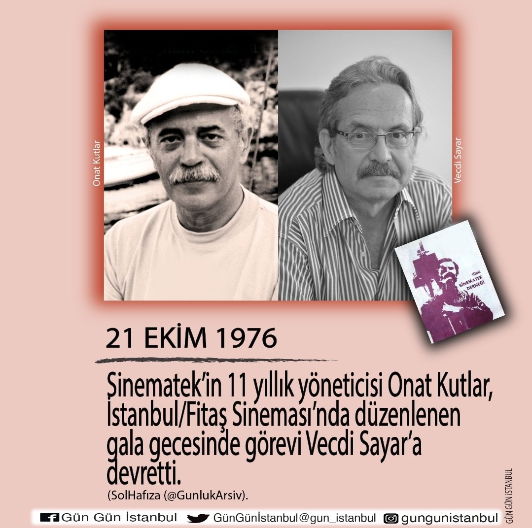 gun_istanbul's tweet photo. Sinemasever 15 kurucu üyenin kurduğu Sinematek,Sıraselviler'de küçücük 1 sinema salonuydu.Sinema Günleri filmleri,klasikler&kült filmler gosterilirdi.#I976 #OnatKutlar #VecdiSayar #Sinematek #FitaşSineması #İstanbul #İstanbulunTarihi #GünGünİstanbul @istanbulbld @GunlukArsiv https://t.co/ynIT8iQdqW