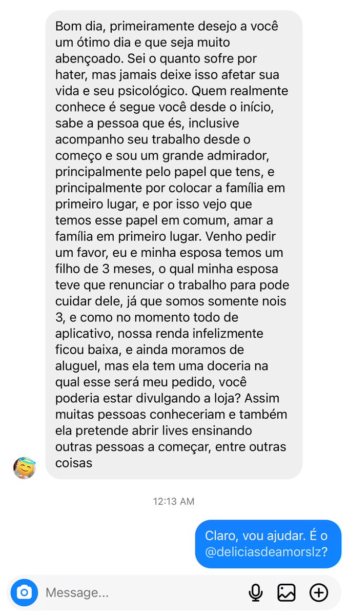 watsonalves's tweet photo. O Eduardo poderia me pedir muita coisa, mas ele só queria que eu divulgasse a loja de doces da esposa. Mas ele merece muito mais que uma divulgação simples, e eu queria contar com a ajuda de vocês pra seguir a lojinha deles. 

Quem puder compartilhar, que Deus possa te abençoar! https://t.co/MwtUTDeSeC