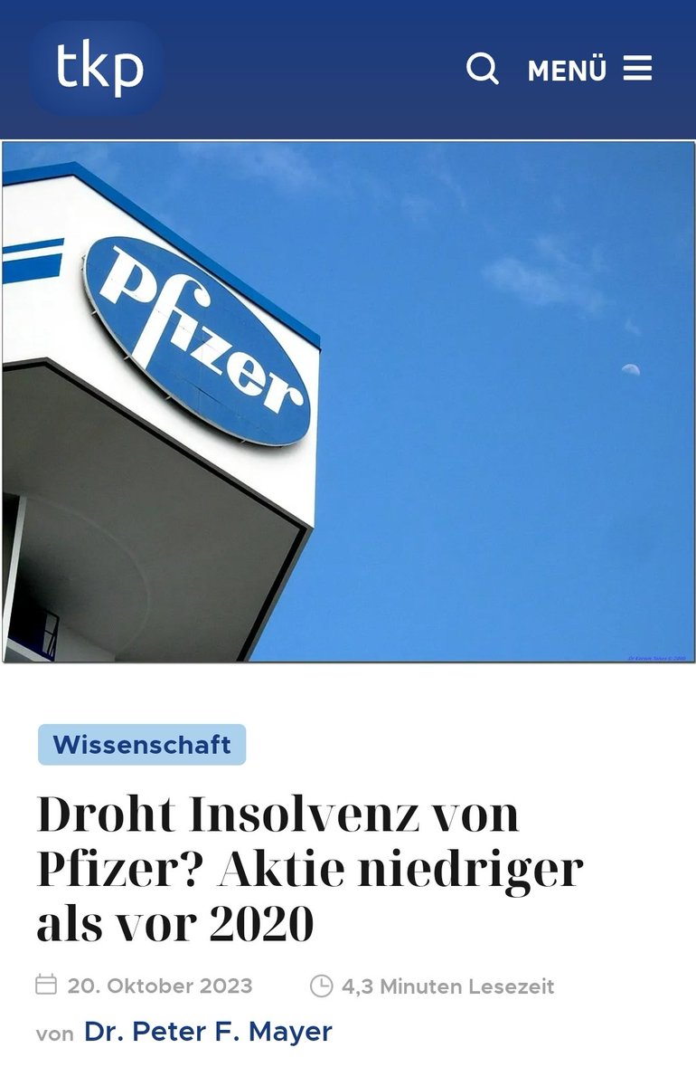 RomanLasota's tweet photo. Pfizer droht von verschiedenen Seiten Ungemach. Nachdem jetzt bewiesen ist, dass krebserregende Bestandteile absichtlich vor den Aufsichtsbehörden versteckt wurden, verliert das Unternehmen wahrscheinlich den rechtlichen Schutz, den man sich in den Verträgen ausbedungen hatte. Zum Schutz der Aktionäre könnte also ein Konkurs durchgezogen werden.

➡️ #tkp_news - Blog für Science & Politik

https://t.co/LTtEpxqLBY